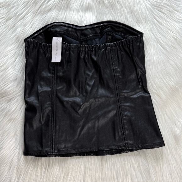 New York & Company Black Faux Leather Bustier - Picture 2 of 4